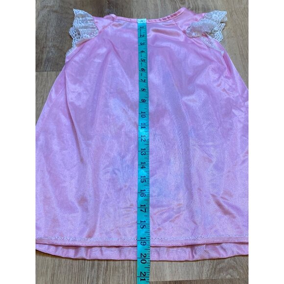 Vintage 1996 Barbie Pink Silky Nightgown Dress Girls With Lace Trim & Floral Bar - Picture 7 of 9